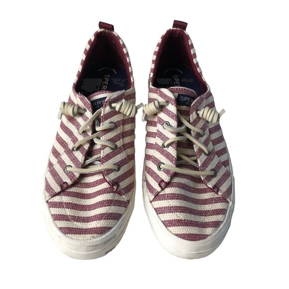 SPERRY Women’s Crest Vibe Slip On Shoes Red/White Stripes Size 11 - Picture 2 of 11